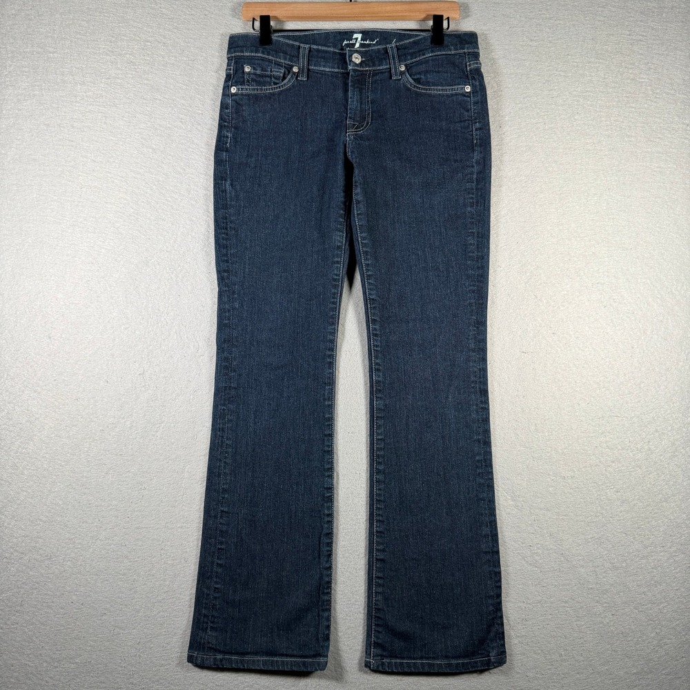 7 For All Mankind Bootcut Jeans Dark Wash‎ Blue Womens 29 U075BJ702S Mid Rise